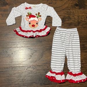 Super cute 12-18 month baby girl Christmas pajama set